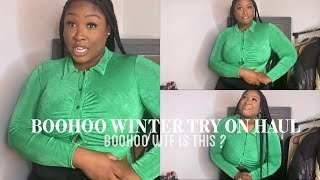 PLUS SIZE BOOHOO WINTER TRY-ON HAUL | WTF IS THIS? BOTEGA GREEN DUPE? | NASIA G