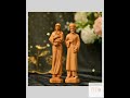 Handmade Our Lady of Vietnam &amp; St. Joseph Wooden Statue Set