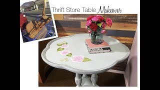 ACCENT TABLE MAKEOVER W/HAND PAINTED ROSES: thrift store find transformation, &amp; how to paint roses