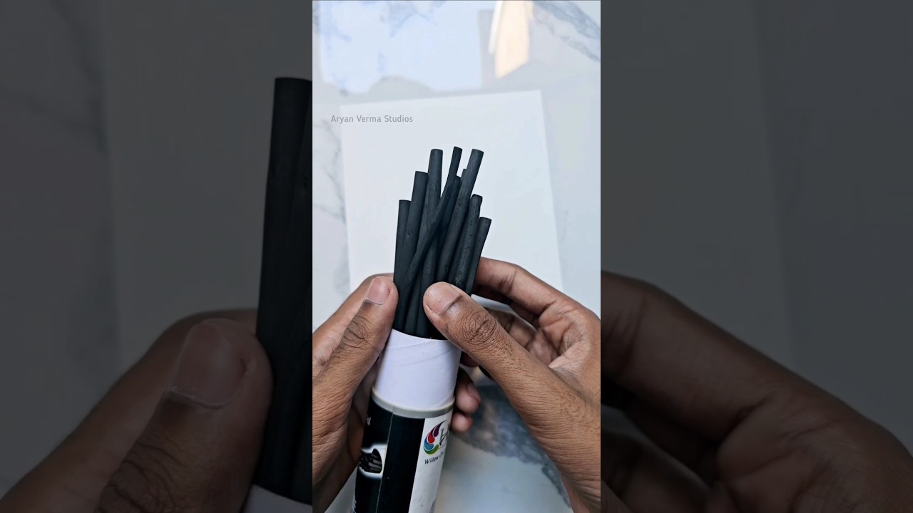 Drawing with charcoal sticks : tutorial #shorts