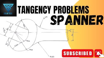 SPANNER 2 - Tangency problem in engineering drawing - Technical drawing