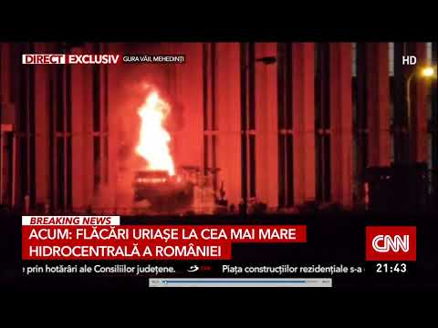 Incendiu major la Hidrocentrala Porțile de Fier. Pompierii intervin de urgență