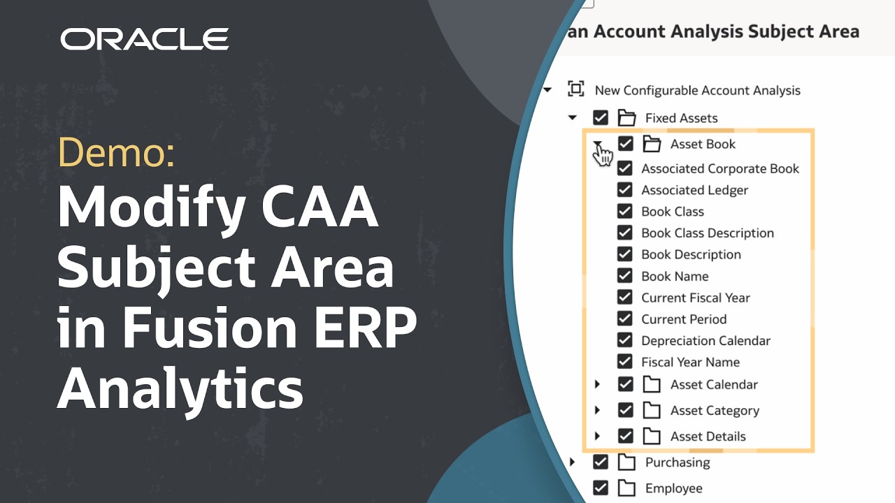 Как изменить предметную область CAA в Fusion ERP Analytics