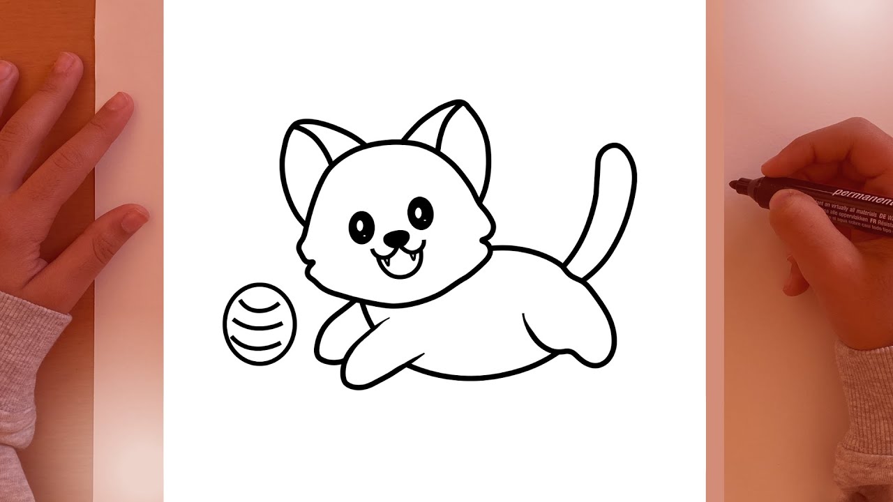 COMO DESENHAR UM GATINHO FÁCIL PASSO A PASSO - YouTube