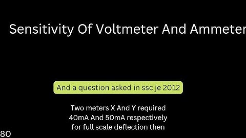 Sensitivity Of Voltmeter And Ammeter || Sensitivity Of Pmmc Instrument ||