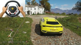 Forza horizon 4 | Lamborghini URUS  | by playground Games with steering wheel (Thrustmaster) F430 screenshot 1