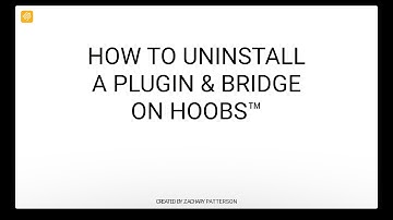 HOOBS® 4 - Troubleshooting - How To Uninstall A Plugin & Bridge