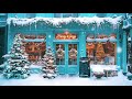 Cozy Winter Jazz 🎄 Relaxing Winter Cafe Ambience | Snowfall, Holiday Lights