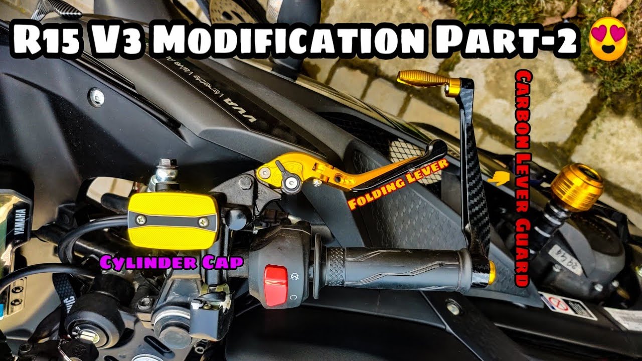 Yamaha R15 V3 Modification Part2 😍 Moxi Foldable Lever Master