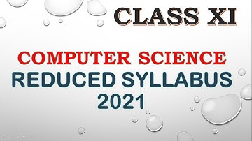 11th Computer science topic wise reduced syllabus