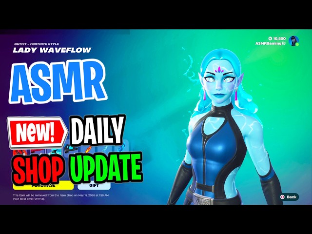 ASMR Fortnite Shop NEW Lady Waveflow and Lady Flamespark Skins! Daily Update Today 🎮🎧 Whispering 😴💤
