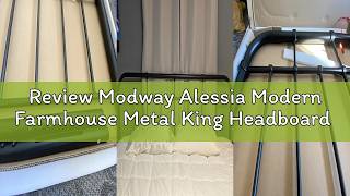Review Modway Alessia Modern Farmhouse Metal King Headboard in Black
