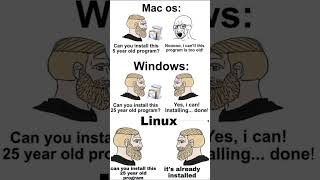 '😂💻 Mac vs Windows vs Linux: The Programming Struggle! 🖥️📂'#windows#mac#linux #codememe#funny#shorts