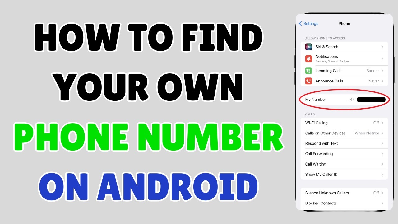 Own Number How to find your own phone number on android - YouTube
