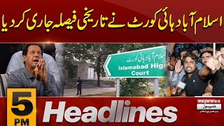 Great Day For PTI | News Headlines 5 PM | 15 May 2024 | Latest News | Pakistan News