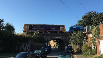 Class 73s 73 141 and 213 on 3Z74 RHTT set passing ospringe bridge at speed 21/09/2022