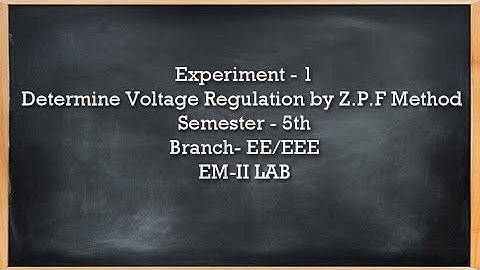 Determination of voltage regulation by Z.P.F method in an alternator