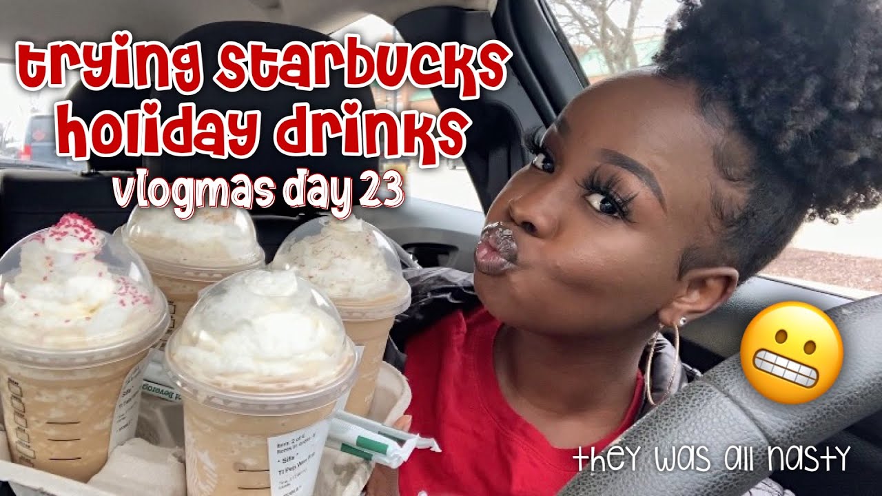TRYING STARBUCKS HOLIDAY DRINKS !! 😋 VLOGMAS 2020