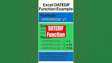 DATEDIF Function in Excel 📅 Calculate Age, Experience, or Duration Easily | Excel Made Easy