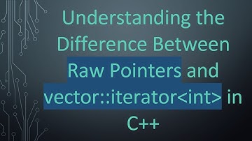 Understanding the Difference Between Raw Pointers and vector::iterator int  in C+ +