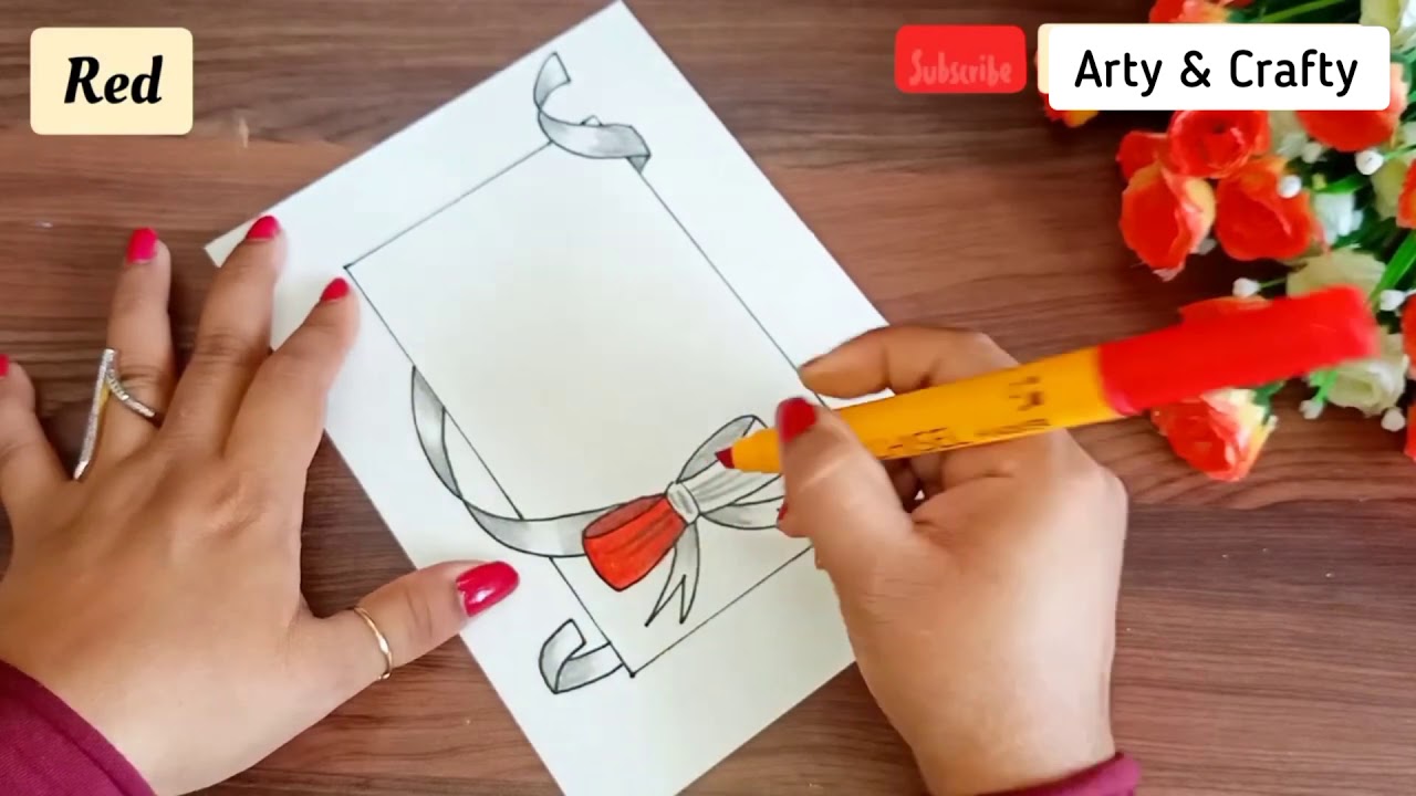 Ribbon Border Design For Project Work | Easy Border Design | Assignment Front Page file decoration