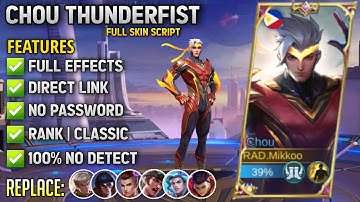 Chou Thunferfist Skin Script No Password - Direct Link | Chou Hero Script Skin