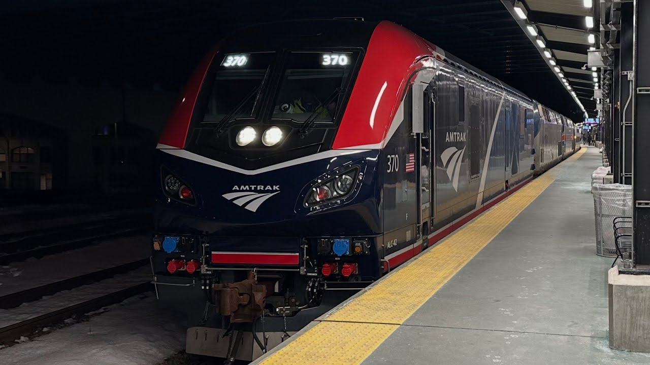 *Triple Header* Amtrak Lake Shore Limited Train #448 arriving/leaving Worcester Union Station
