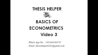 Econometrics Video 3