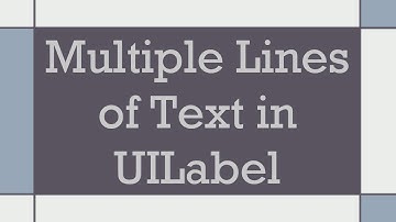 Multiple Lines of Text in UILabel