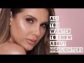 ALL ABOUT HIGHLIGHTERS: HOW TO APPLY ,TEXTURE, SWATCHES | ALI ANDREEA