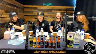 Unleash The Archers does a hot sauce challenge with Bravado Spice Hot Sauce! {Twitch Upload}