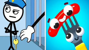 Thief Puzzle vs Fork N Sausage - Satisfying ASMR Gameplay Android , iOS