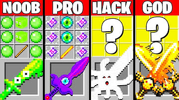 Minecraft Battle SUPER MONSTER SWORD CRAFTING CHALLENGE NOOB vs PRO vs HACKER vs GOD Funny Animation