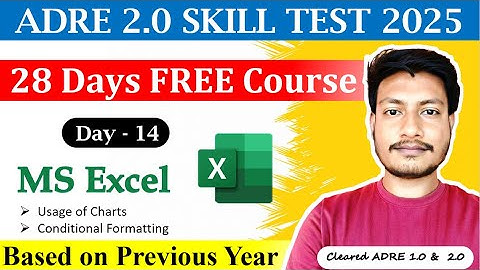 ADRE Skill Test 2025 || Day- 14 || MS Excel || Charts and Practice || Maths Plus Assam
