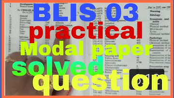 VMOU IGNOU BLIS-03, DLIS-02 CC practical modal paper solved question