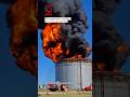A fire at an oil tank farm is one of the most challenging firefighting tasks