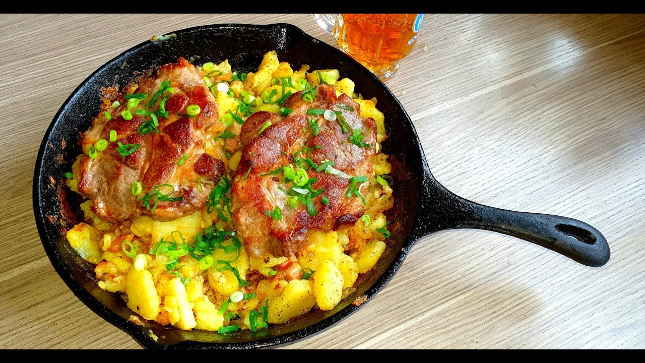 Bauernpfanne mit Parma - Schwein Nackensteak und Bratkartoffeln - YouTube Bauernpfanne mit Parma - Schwein Nackensteak und Bratkartoffeln - YouTube