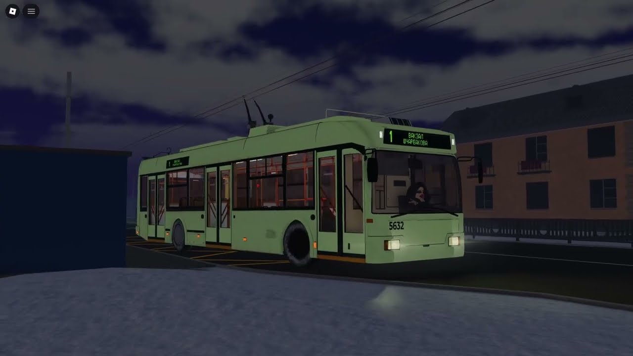 Поездка на троллейбусе БКМ-321 Б/Н 5632. Roblox TFB