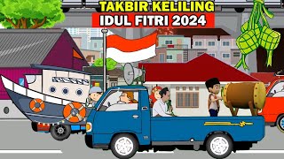 Takbiran idul fitri 2024 animasi takbir keliling pawai konvoi bedug dan mobil hias #takbiran
