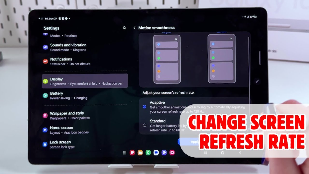 How to Change Screen Refresh Rate on Samsung Galaxy Tab S10+ 5G - YouTube