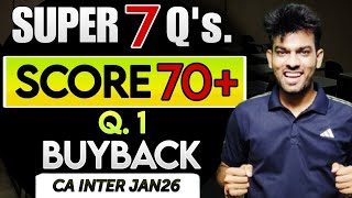 Buy Back Of Shares Most Expected Question Sandeep Sharma Ca Inter Adv Accounts Jan 2026