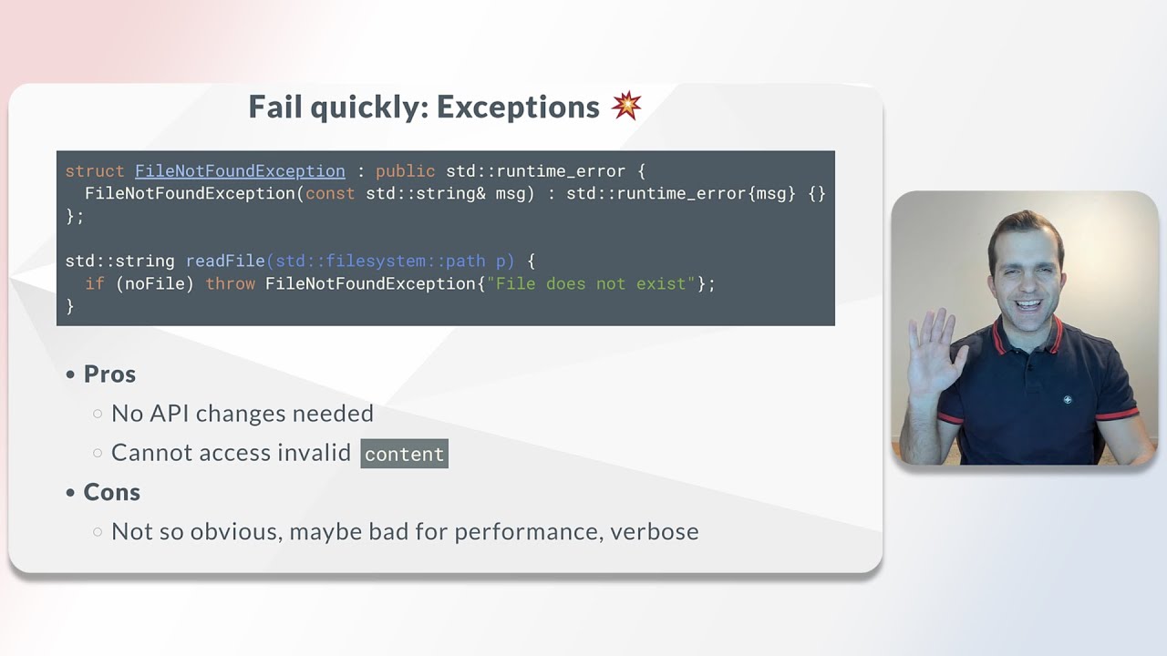 Error reporting in C++ - Exceptions (2/13)