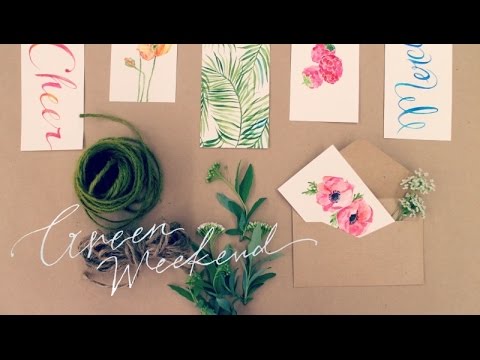 水彩絵の具でつくる 小さな一言ギフトカード mini gift cards