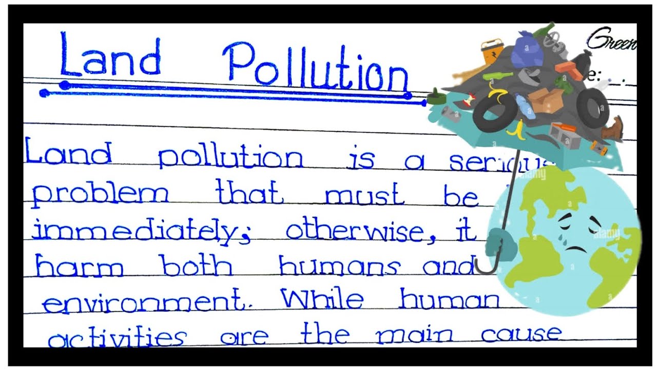 essay land pollution in hindi