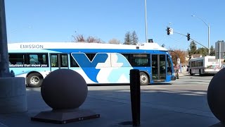 Santa Clara VTA 2001 Gillig Low Floor 1018 on Route 77, 2019 Proterra Catalyst BE40 9504 on Route 77
