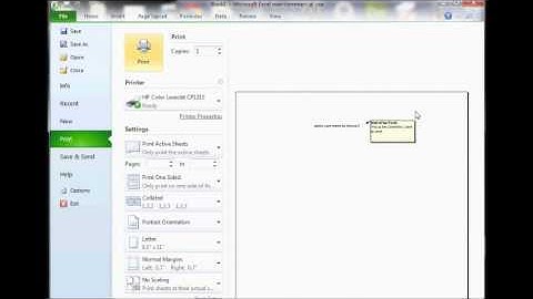 How to Print Comments in Excel 2010
