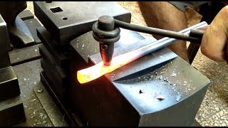 Forging a Tong on New Anvil