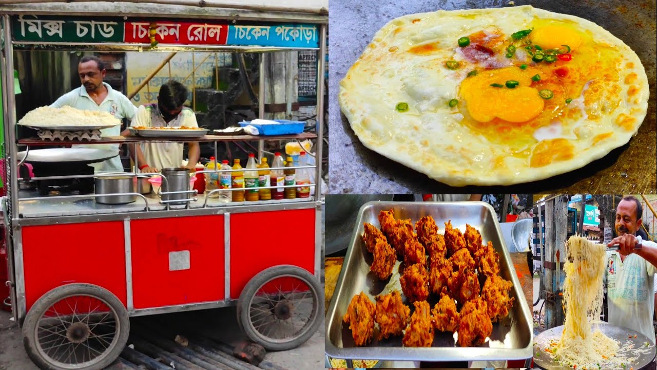 Spicy Non Veg Food  ( Lachha Egg Roll | Egg Chicken Chowmein | Chicken Pakora ) | Indian Street Food