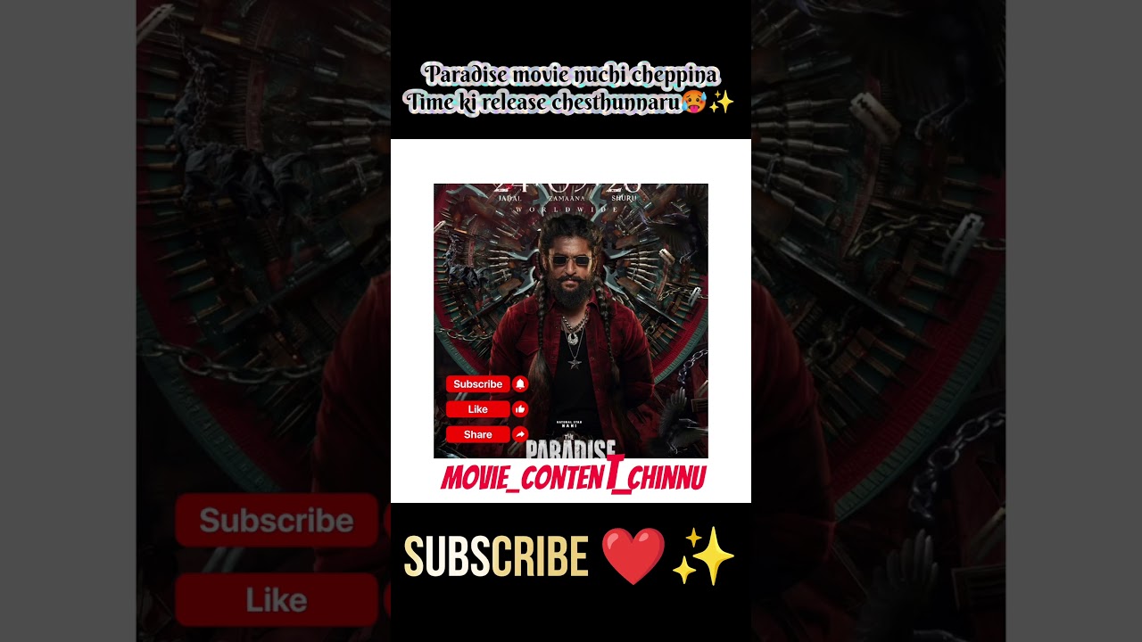 paradisemovie Cheppina time ki release chesthunnaru🥵 #trending#nani#paradise#anirudh#movie#subscribe