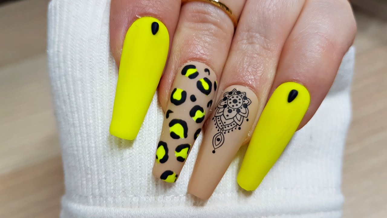 10. Neon Leopard Print Nails - wide 4